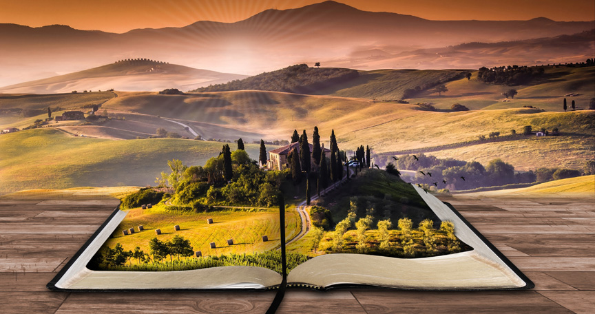 fairy tale book landscape